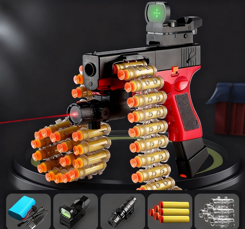 Electric Belt-Fed Glock Style Nerf Pistol