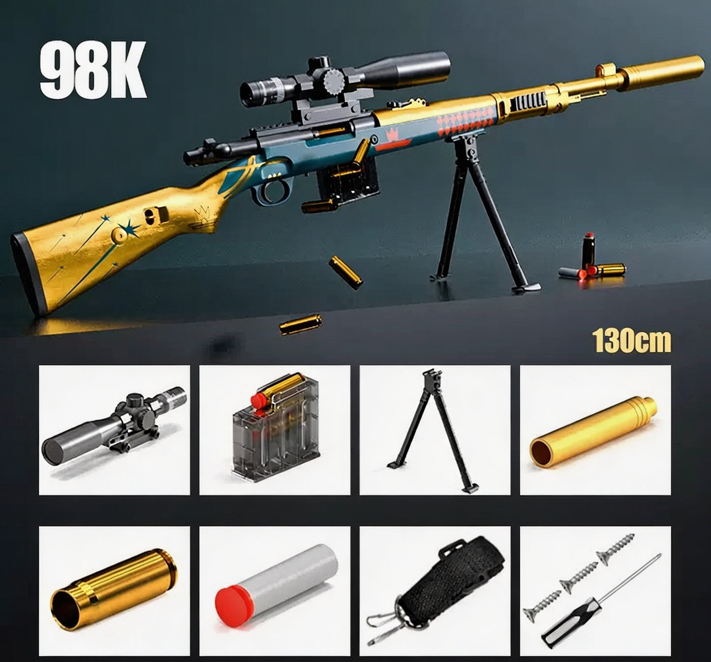 Kar98k Shell-Ejecting Nerf Sniper Rifle With Scope
