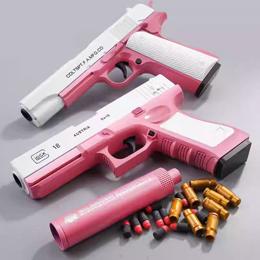 Shell-Ejecting Pink Glock nerf Blaster