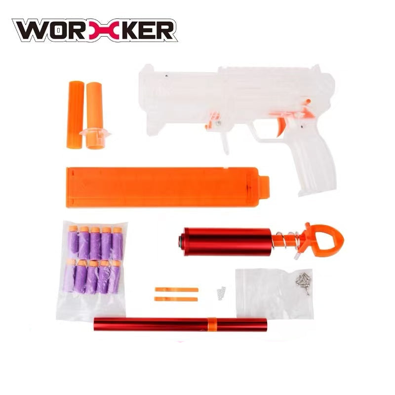 Worker Cheetah 2.0 Transparent Manual Nerf Gun
