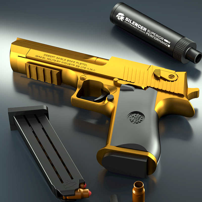 Golden Desert Eagle Shell Ejecting Nerf Pistol