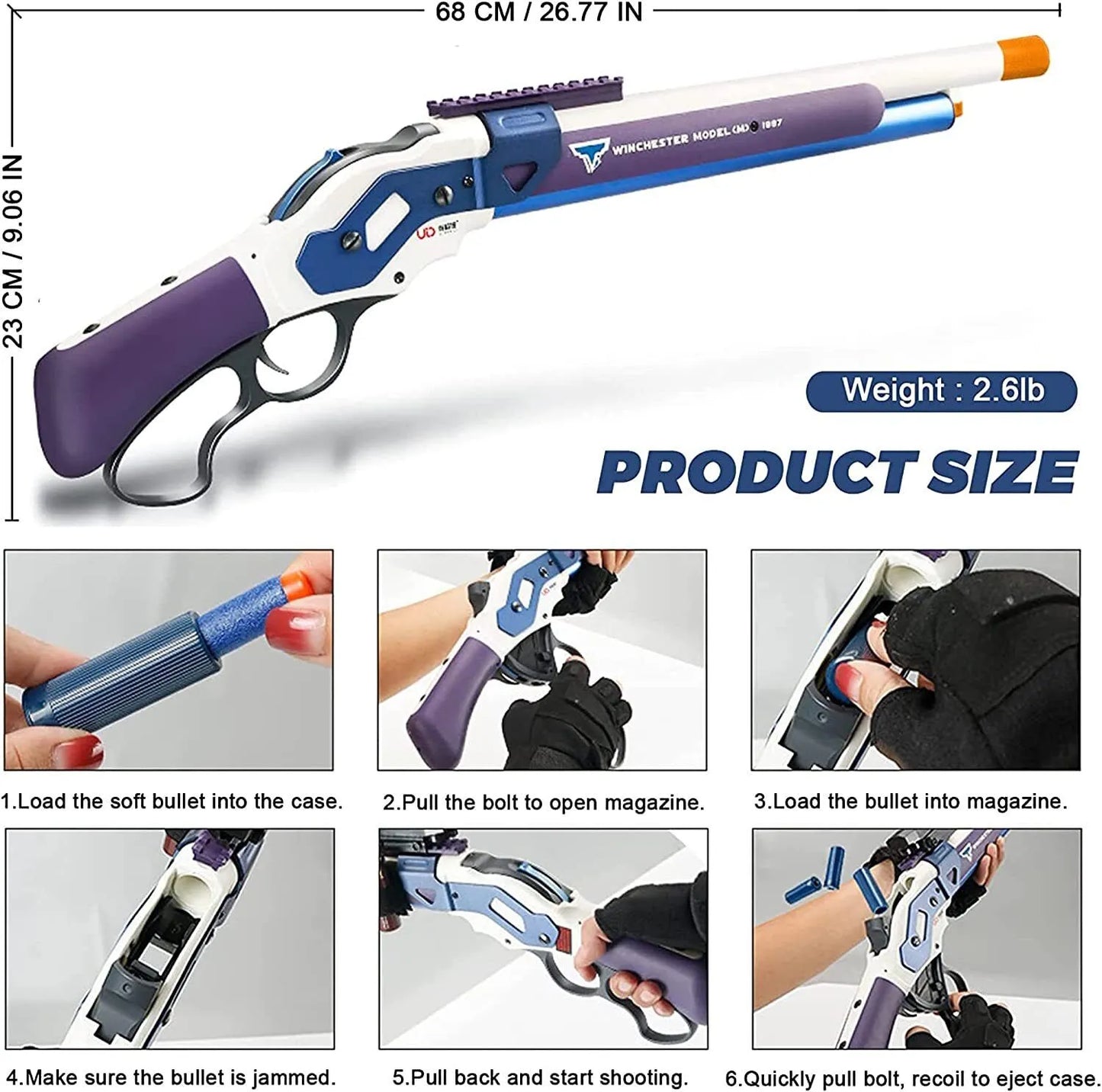 UDL Winchester M1887 Lever Action Nerf Shotgun