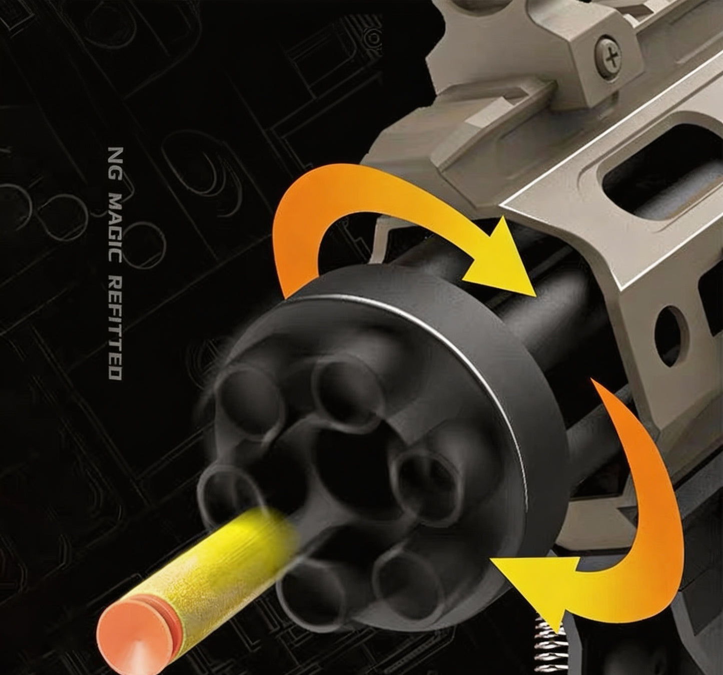 M416 Gatling Barrel Rotation Nerf Machine Gun