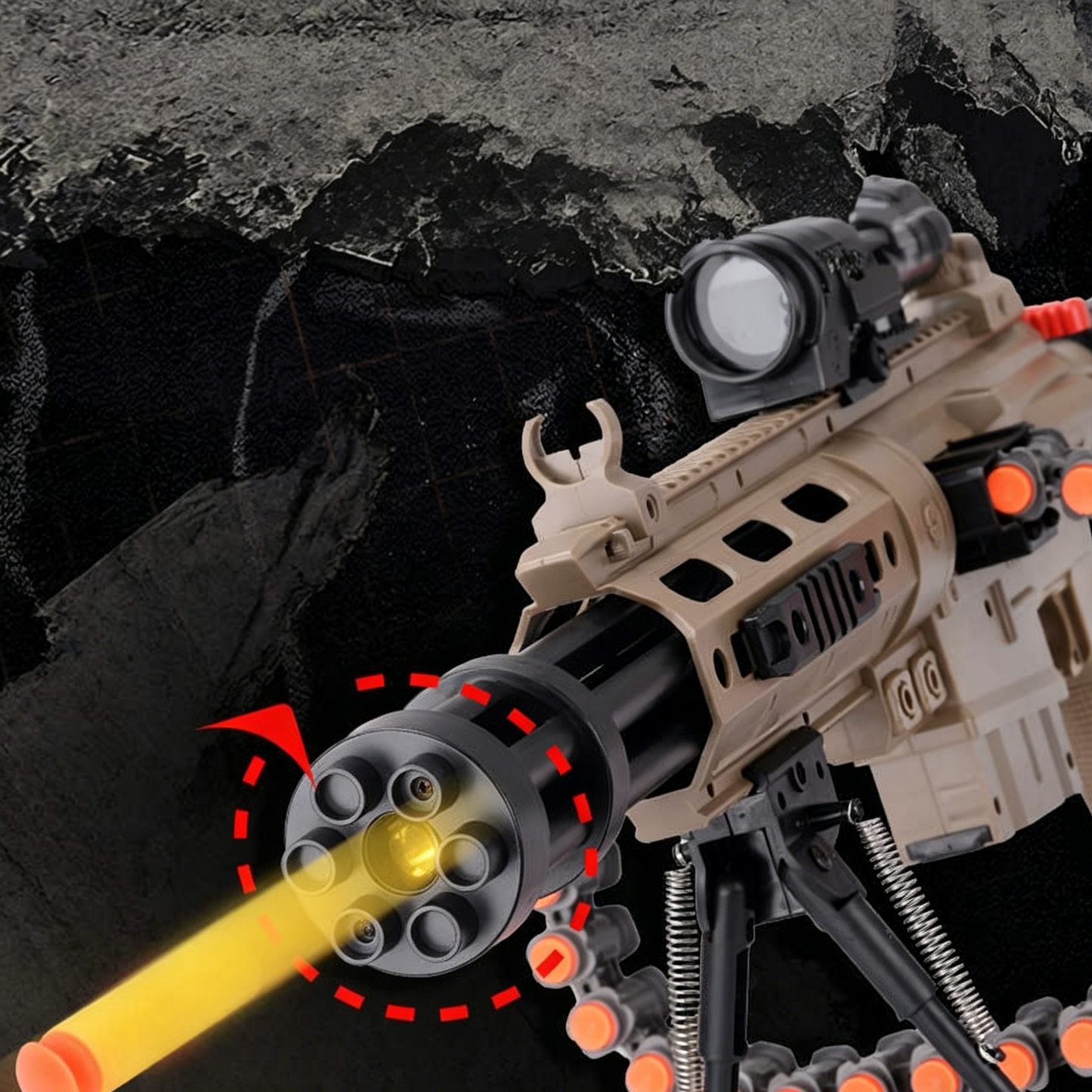 M416 Gatling Barrel Rotation Nerf Machine Gun