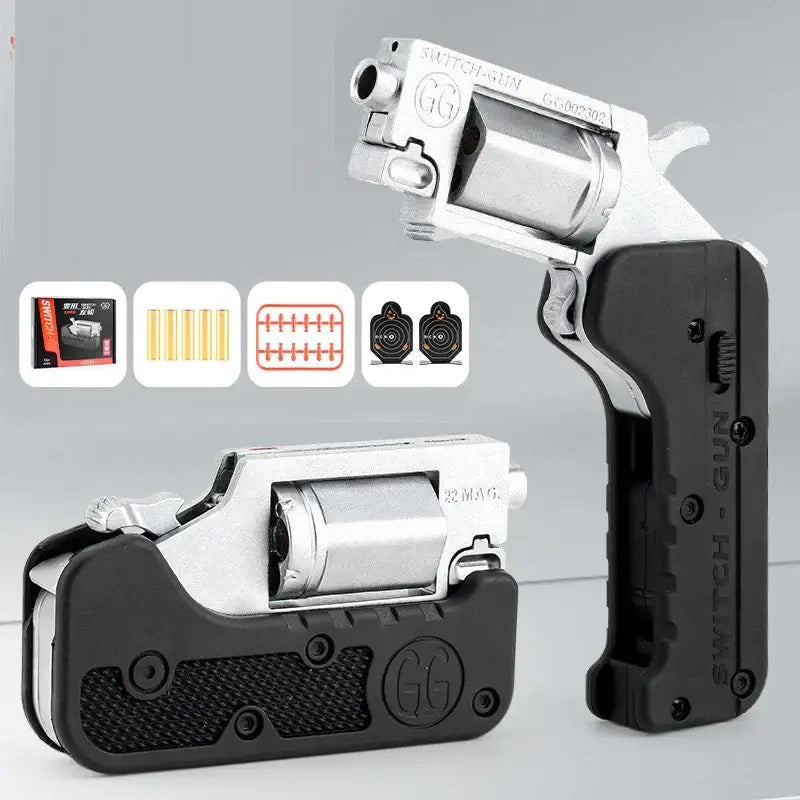 Mini Deformed Alloy Folding Nerf Revolver 