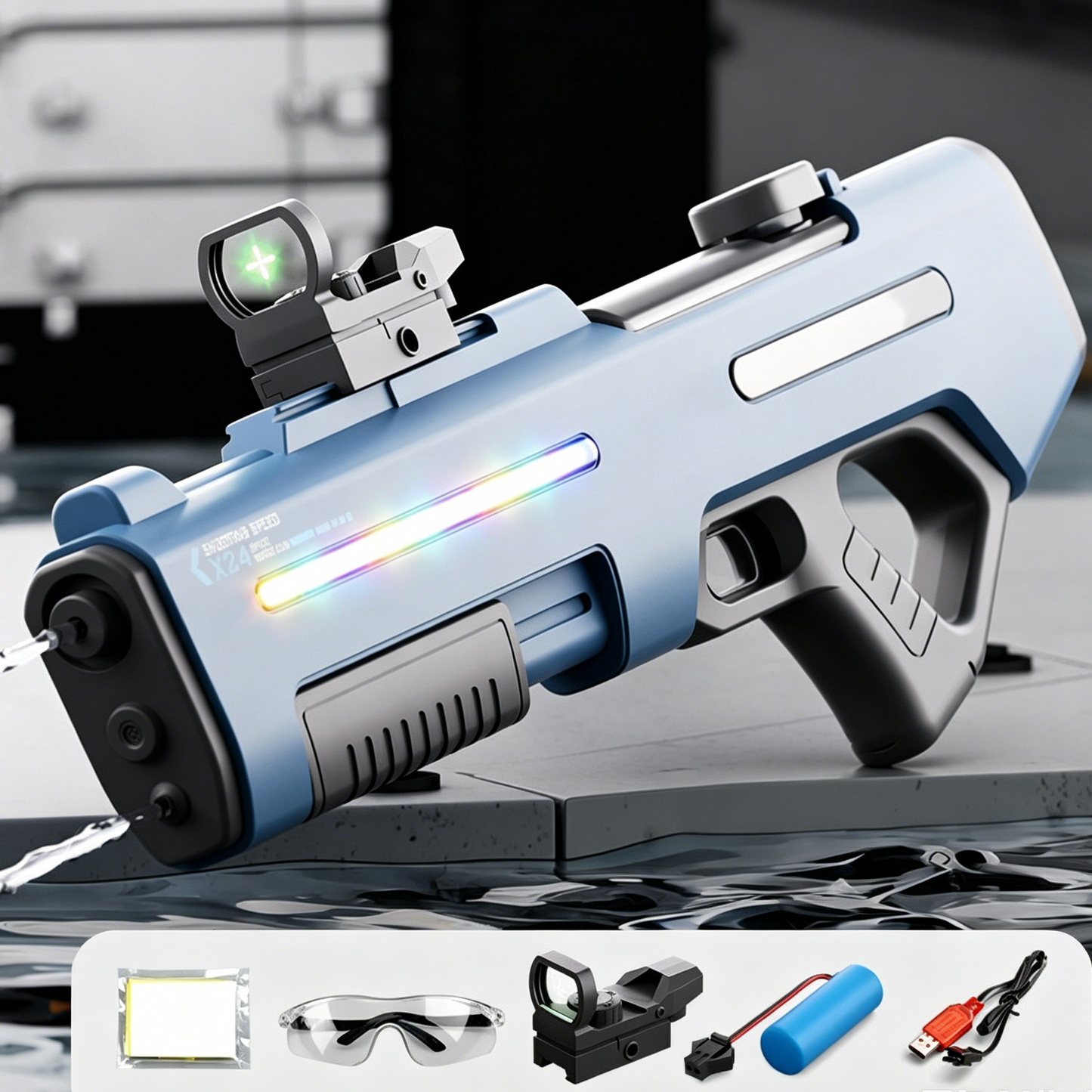 Pulse Electric Double-Spray Water Gun