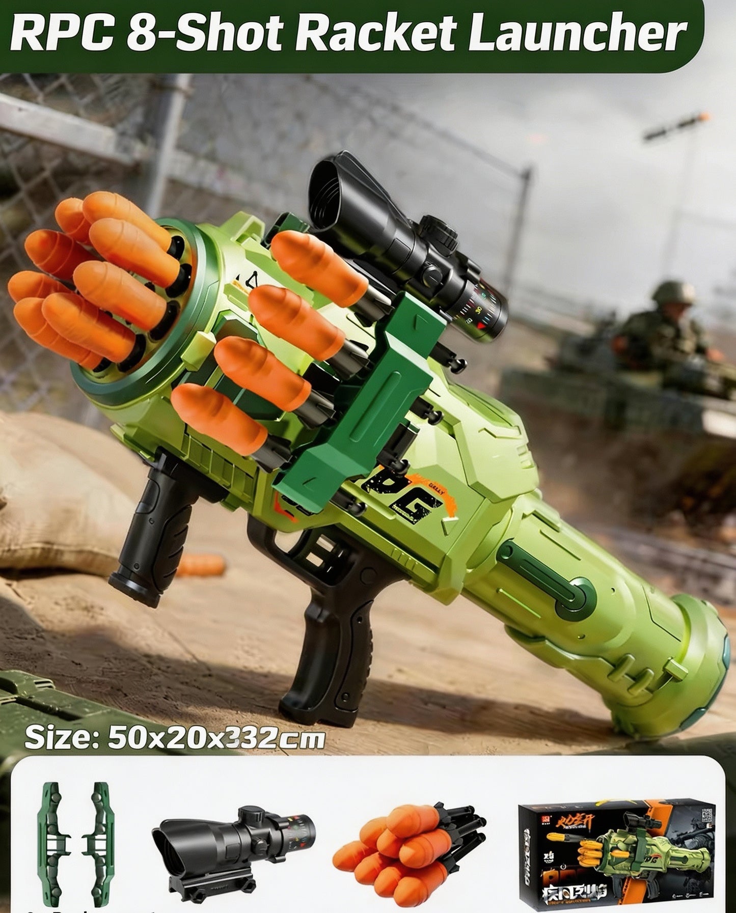 RPG Rotating Multi-Barrel Nerf Rocket Launcher