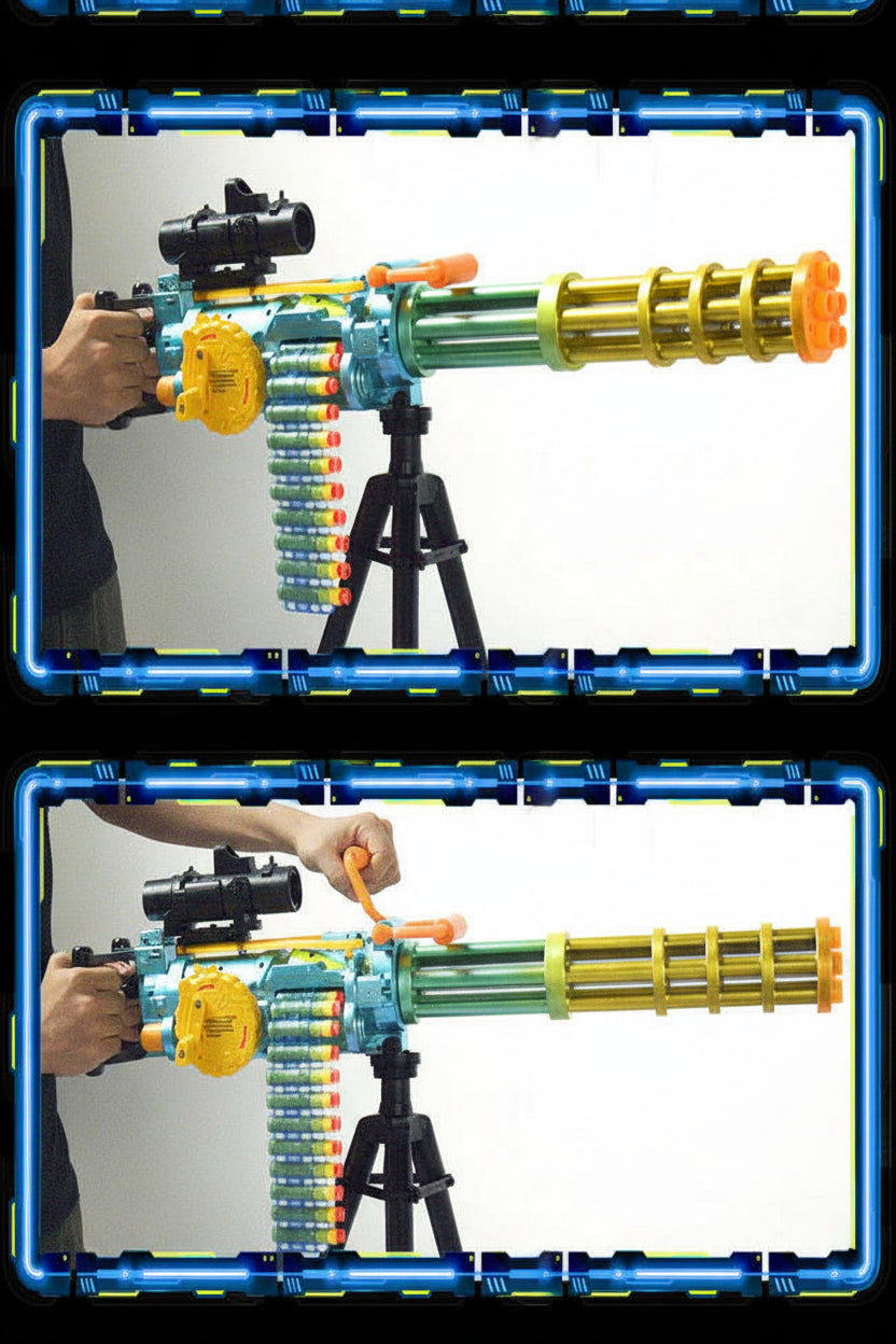 Electric Gatling Rotating Barrel Nerf Machine Gun