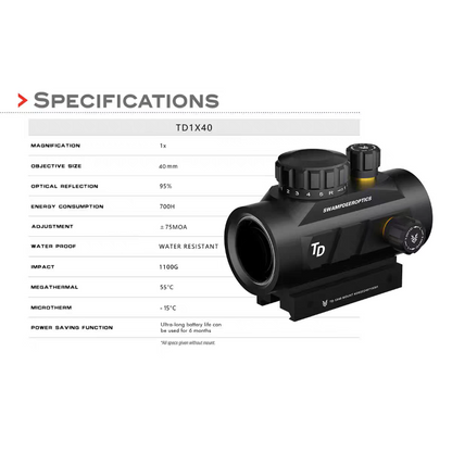 SWAMP DEER TD 1X40 Holographic Sight