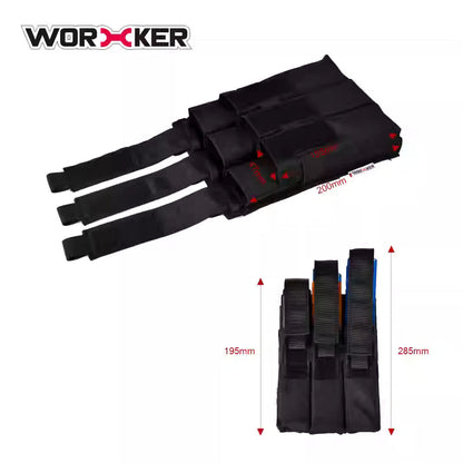 WORKER Triple Double-Layer Tactical Belt Pouch